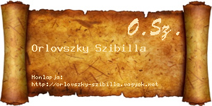 Orlovszky Szibilla névjegykártya
